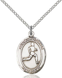 Sterling Silver St. Christopher/Track &amp; Field Pendant 8149