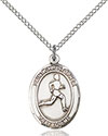 Sterling Silver St. Christopher/Track &amp; Field Pendant 8149