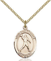 14kt Gold Filled St. Christopher/Football Pendant 8151