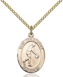 14kt Gold Filled St. Christopher/Basketball Pendant 8153