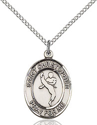 Sterling Silver St. Christopher/Martial Arts Pendant 8158