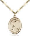 14kt Gold Filled St. Sebastian/Baseball Pendant 8160