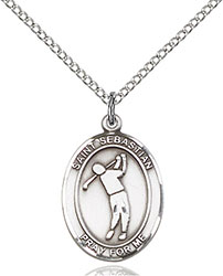 Sterling Silver St. Sebastian/Golf Pendant 8162