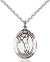 Sterling Silver St. Sebastian/Golf Pendant 8162