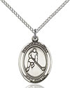 Sterling Silver St. Sebastian/Ice Hockey Pendant 8165