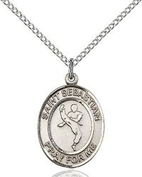 Sterling Silver St. Sebastian/Martial Arts Pendant 8168