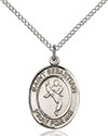 Sterling Silver St. Sebastian/Martial Arts Pendant 8168