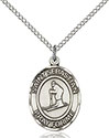 Sterling Silver St. Sebastian/Skiing Pendant 8169