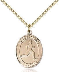 14kt Gold Filled St. Sebastian/Track &amp; Field Pendant 8176