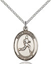 Sterling Silver St. Sebastian/Track &amp; Field Pendant 8176