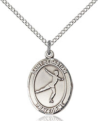 Sterling Silver St. Sebastian/Figure Skating Pendant 8177