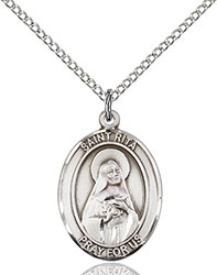 Sterling Silver St. Rita of Cascia Baseball Pendant 8181