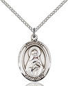 Sterling Silver St. Rita of Cascia Baseball Pendant 8181