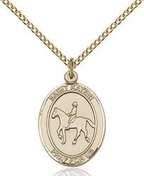 14kt Gold Filled St. Kateri Equestrian Pendant 8182