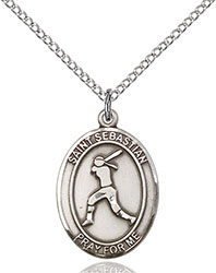 Sterling Silver St. Sebastian Softball Pendant 8183