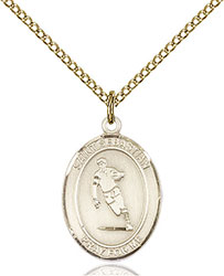 14kt Gold Filled St. Sebastian Rugby Pendant 8187