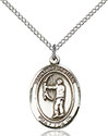 Sterling Silver St. Sebastian Archery Pendant 8189