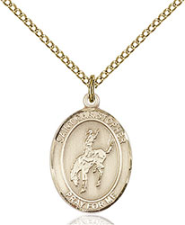 14kt Gold Filled St. Christopher Rodeo Pendant 8192