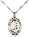 Sterling Silver St. Christopher Skiing Pendant 8193