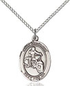 Sterling Silver St. Sebastian Motorcycle Pendant 8197