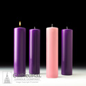 Purple Advent Pillar Candle Sets Stearine 3&quot; Diameter