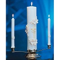 Holy Matrimony Gold &amp; Cream Unity Candle Set
