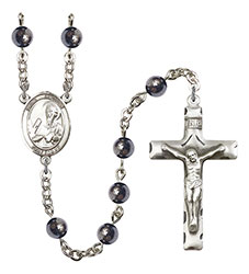 St. Andrew the Apostle 6mm Hematite Rosary R6002S-8000