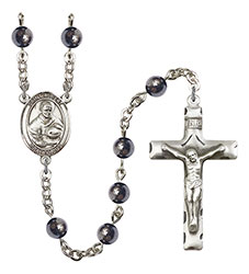 St. Albert the Great 6mm Hematite Rosary R6002S-8001