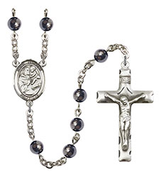 St. Anthony of Padua 6mm Hematite Rosary R6002S-8004