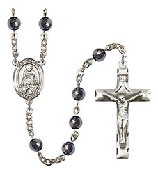 St. Daniel 6mm Hematite Rosary R6002S-8024