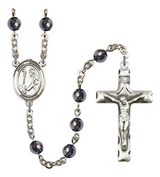 St. Dominic de Guzman 6mm Hematite Rosary R6002S-8030