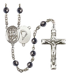 St. George/Paratrooper 6mm Hematite Rosary R6002S-8040S7