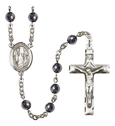 St. Genevieve 6mm Hematite Rosary R6002S-8041