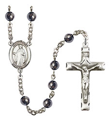 St. Justin 6mm Hematite Rosary R6002S-8052