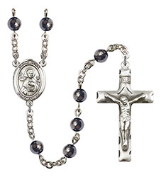 St. John the Apostle 6mm Hematite Rosary R6002S-8056