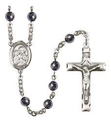 St. Joseph 6mm Hematite Rosary R6002S-8058