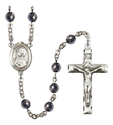 St. Monica 6mm Hematite Rosary R6002S-8079