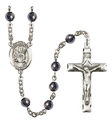 St. Raymond Nonnatus 6mm Hematite Rosary R6002S-8091