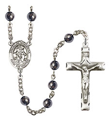 Angel de la Guardia 6mm Hematite Rosary R6002S-8118SP