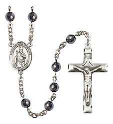 St. Augustine of Hippo 6mm Hematite Rosary R6002S-8202