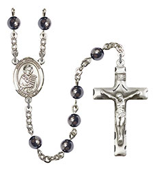 St. Christian Demosthenes 6mm Hematite Rosary R6002S-8257