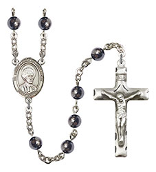 St. Louis Marie de Montfort 6mm Hematite Rosary R6002S-8330