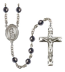 St. Anne 6mm Hematite Rosary R6002S-8374