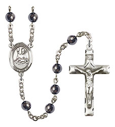 St. Honorius of Amiens 6mm Hematite Rosary R6002S-8376