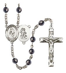 Guardian Angel/Wrestling 6mm Hematite Rosary R6002S-8708