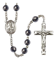 St. Albert the Great 8mm Hematite Rosary R6003S-8001