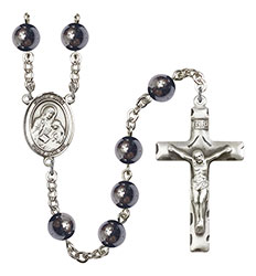 St. Ann 8mm Hematite Rosary R6003S-8002