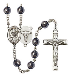 St. Agatha/Nurse 8mm Hematite Rosary R6003S-8003S9