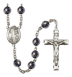 St. Elmo 8mm Hematite Rosary R6003S-8031