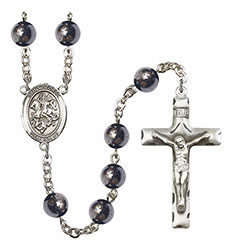 St. George 8mm Hematite Rosary R6003S-8040